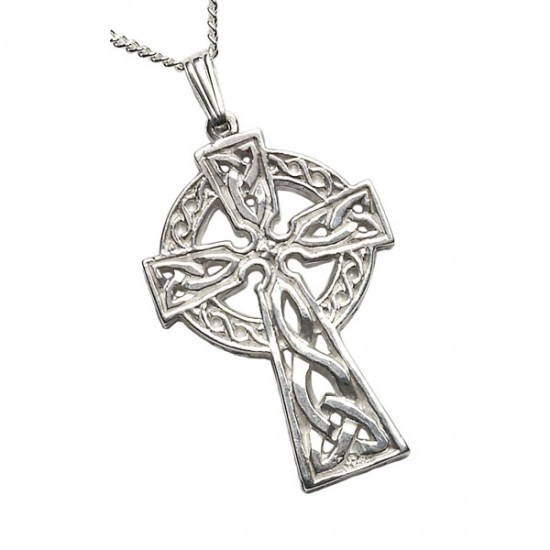 Silver Double Sided Extra Large Celtic Cross