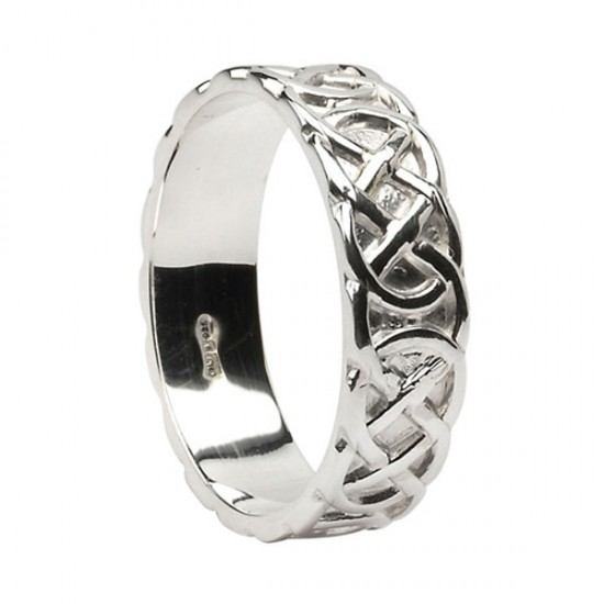 Silver Round Celtic Knot Wedding Ring