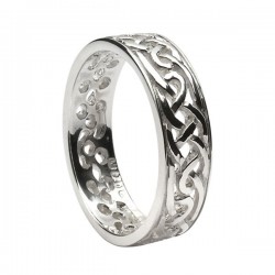 Silver Spiral Celtic Knot Wedding Ring