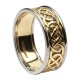 Yellow Gold Pierced Celtic Knot Wedding Ring with White Gold Trim