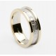 Gold Celtic Shield Wedding Band with Flat Rims