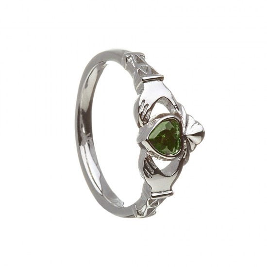 May Emerald Birthstone Claddagh Ring