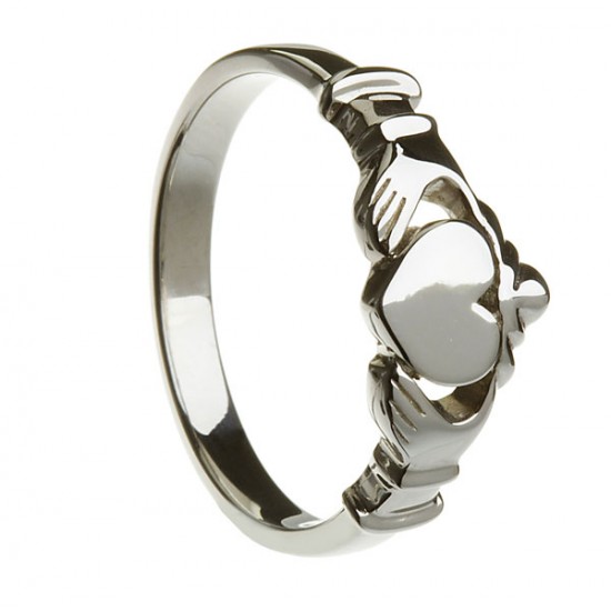 Gold Contemporary Flat Claddagh Ring Gold Contemporary Flat Claddagh Ring