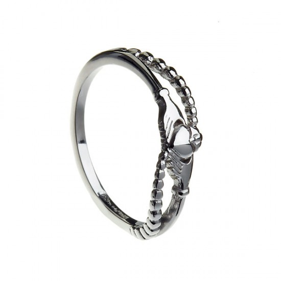 Contemporary Silver Claddagh Ring