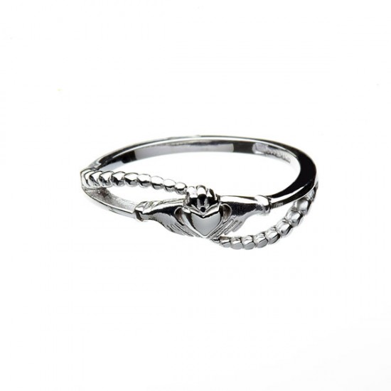Contemporary Silver Claddagh Ring