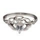Silver Ladies Clear Cubic Zirconia Stone Set Claddagh Ring