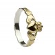 Gold On Silver Classic Claddagh Ring With Celtic Weave Shank