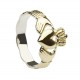 Gold On Silver Classic Ladies Claddagh Ring With Celtic Weave Shank