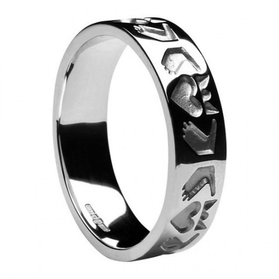 Sterling Silver Claddagh Friendship Wedding Ring