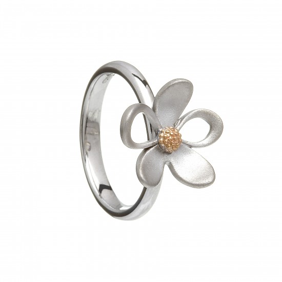 Silver and Rose Gold Petal Ring