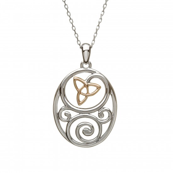 Silver and Rose Gold Trinity Pendant