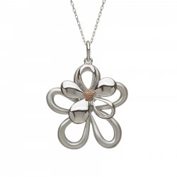 Silver and Rose Gold Double Petal Pendant