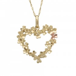 Love Shamrock Large Open Heart Pendant