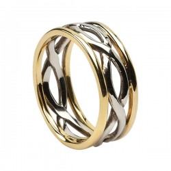 Gold Inifinty Ring with Yellow Gold Trim