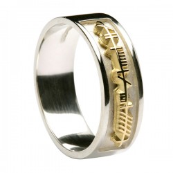 Sterling Silver with 18K Gold Ogham Script Ring