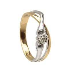 Gold Diamond Claddagh Ring