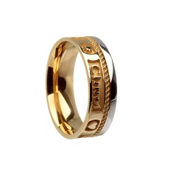 Bright Love of My Heart Gold Wedding Band