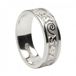 Silver Bright Love of My Heart Wedding Ring