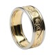 Yellow Gold Le Cheile - Together - Celtic Wedding Ring with White Gold Trim