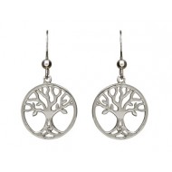 Sterling Silver Tree of Life Drop Earrings