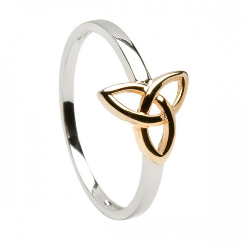 14k Gold Two Tone Trinity Knot Ring