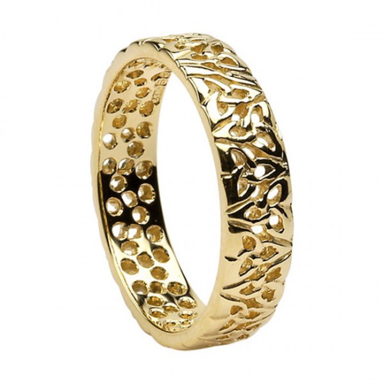 Gold Trinity Knot Filagree Wedding Ring