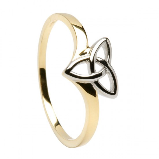 Gold Two Tone Trinity Knot Ring