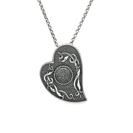 Silver Oxidised Celtic Heart Pendant